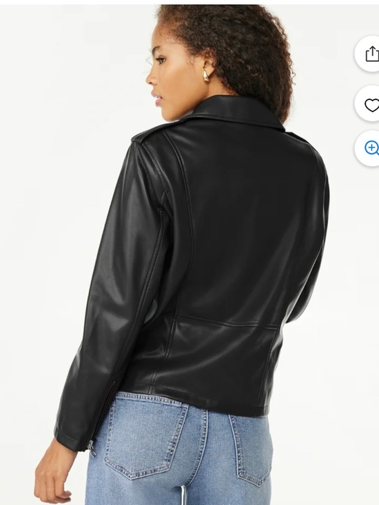 Scoop NYC Women’s Black Faux Leather Motorcycle Jacket Size Small (4-6) NWT - Picture 3 of 10